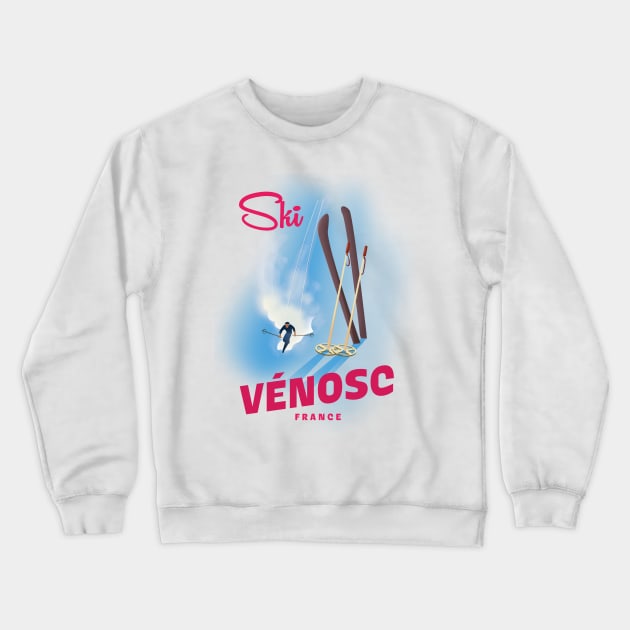 Vénosc France to Ski Crewneck Sweatshirt by nickemporium1